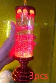 Sprout Health 0 Red / 3PCS Rechargeable LED Waterproof Candle - Color Changing with Glitter - Home Décor