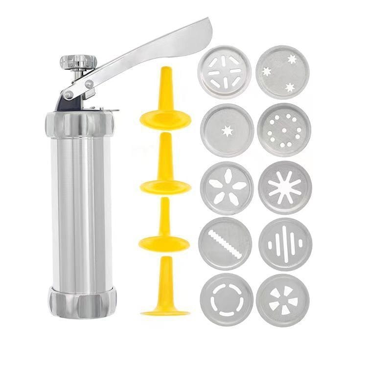 Sprout Health 0 Silver / 10 Pieces Cookie Press Gun & Icing Set - Churro & Biscuit Maker