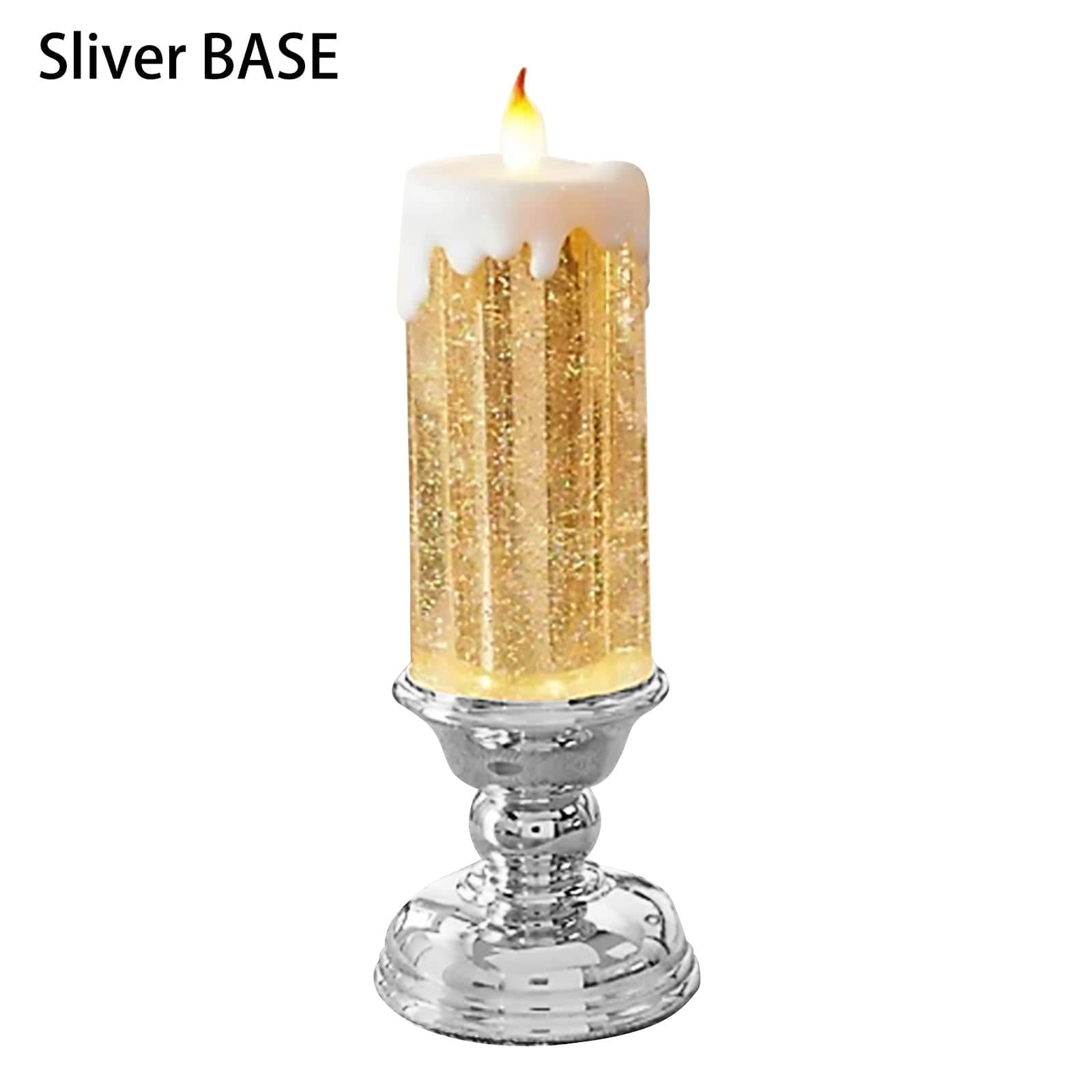 Sprout Health 0 Silver / 1PC Rechargeable LED Waterproof Candle - Color Changing with Glitter - Home Décor