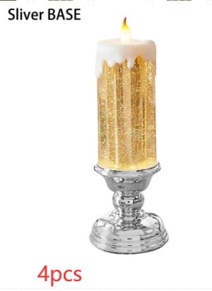 Sprout Health 0 Silver / 4PCS Rechargeable LED Waterproof Candle - Color Changing with Glitter - Home Décor