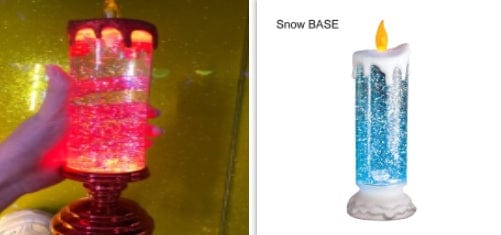Sprout Health 0 Silver Grey set / 1PC Rechargeable LED Waterproof Candle - Color Changing with Glitter - Home Décor