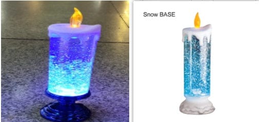 Sprout Health 0 Silver Grey set2 / 1PC Rechargeable LED Waterproof Candle - Color Changing with Glitter - Home Décor