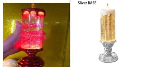 Sprout Health 0 Silver set1 / 1PC Rechargeable LED Waterproof Candle - Color Changing with Glitter - Home Décor
