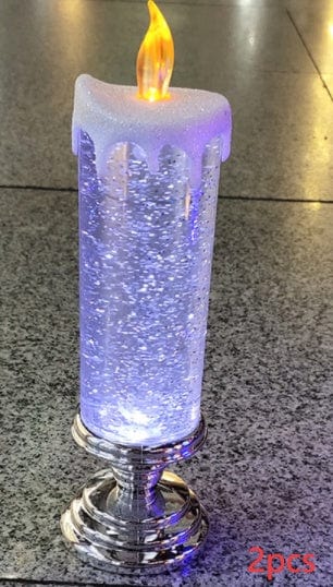 Sprout Health 0 Silver1 / 2PCS Rechargeable LED Waterproof Candle - Color Changing with Glitter - Home Décor
