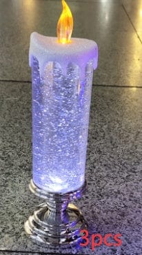 Sprout Health 0 Silver1 / 3PCS Rechargeable LED Waterproof Candle - Color Changing with Glitter - Home Décor