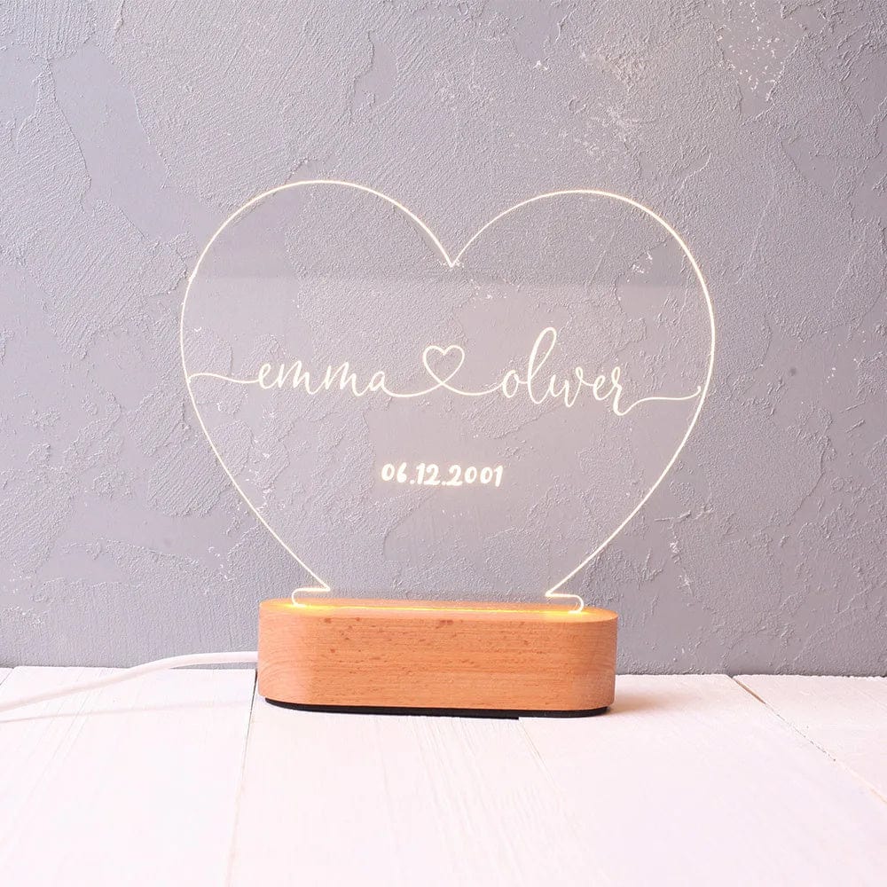 Romance Radiance Transparent Customization / 20CMx11.5CM / USB Custom Night Light - Romantic Gift for Couples