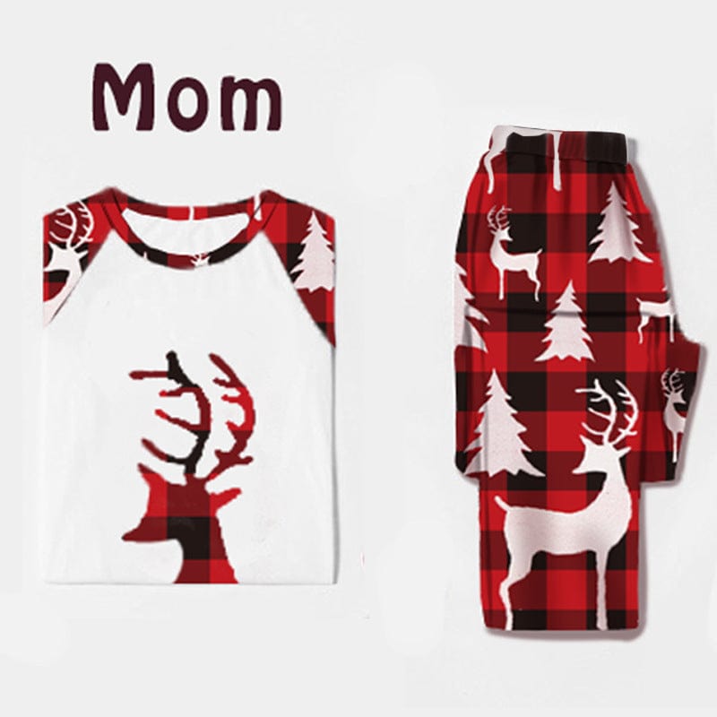 Sprout Health 0 White / Mom L Matching Christmas Pajamas - Deer Head Print Family Set