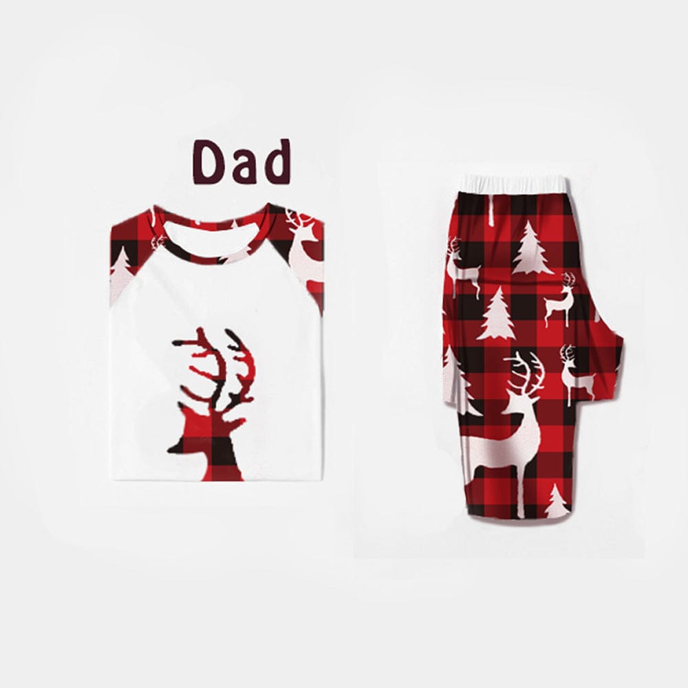 Sprout Health 0 White / Papa M Matching Christmas Pajamas - Deer Head Print Family Set