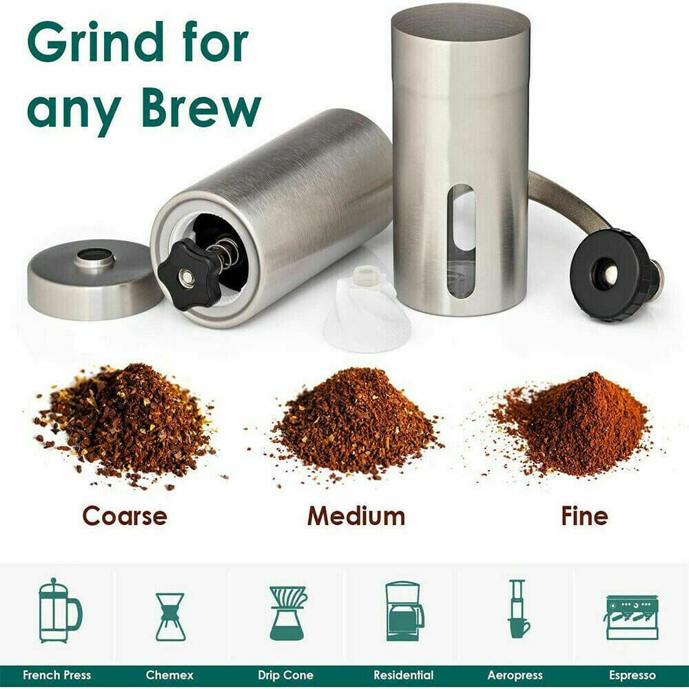 hand crank stainless steel conical burr grinder