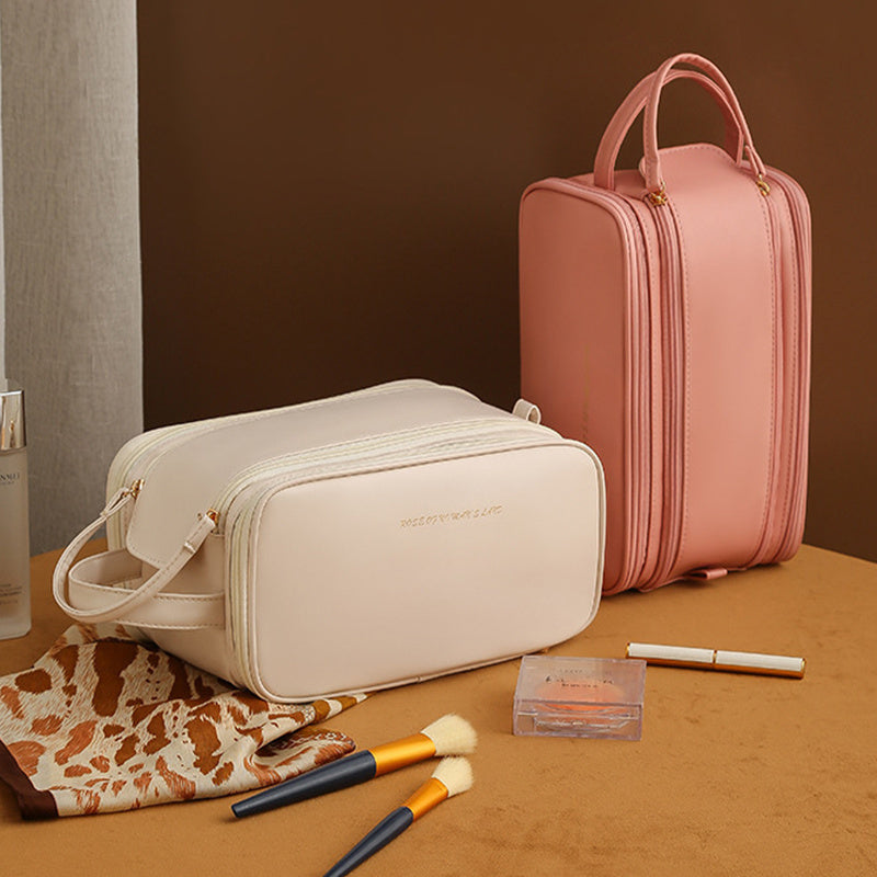 ur Double-Layer Travel Makeup Bag will help keep your cosmetic basics orderly and elegantly accentuate your routine. 